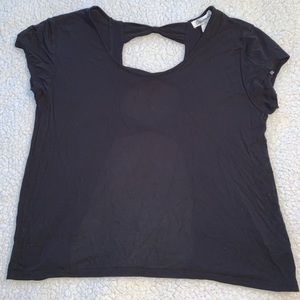 Open back black t-shirt